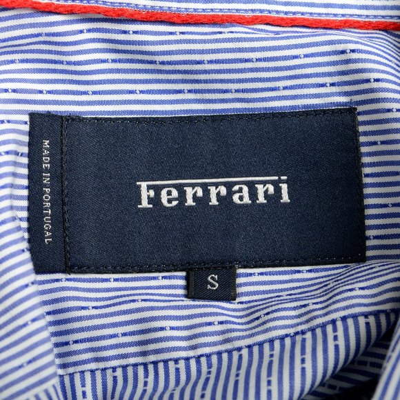 Scuderia Ferrari Men's Blue Striped Casual Button Down Shirt US S IT 48 - Picture 9 of 9